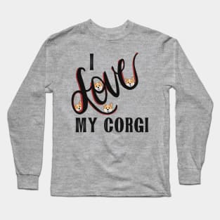 I Love My Corgi Design Long Sleeve T-Shirt